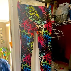 Rainbow cheetah print leggings